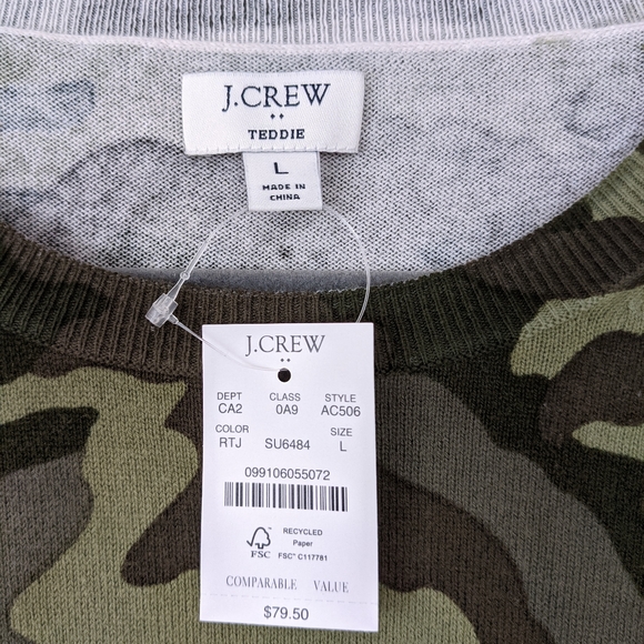J. Crew Camo Teddie Sweater - Picture 4 of 11